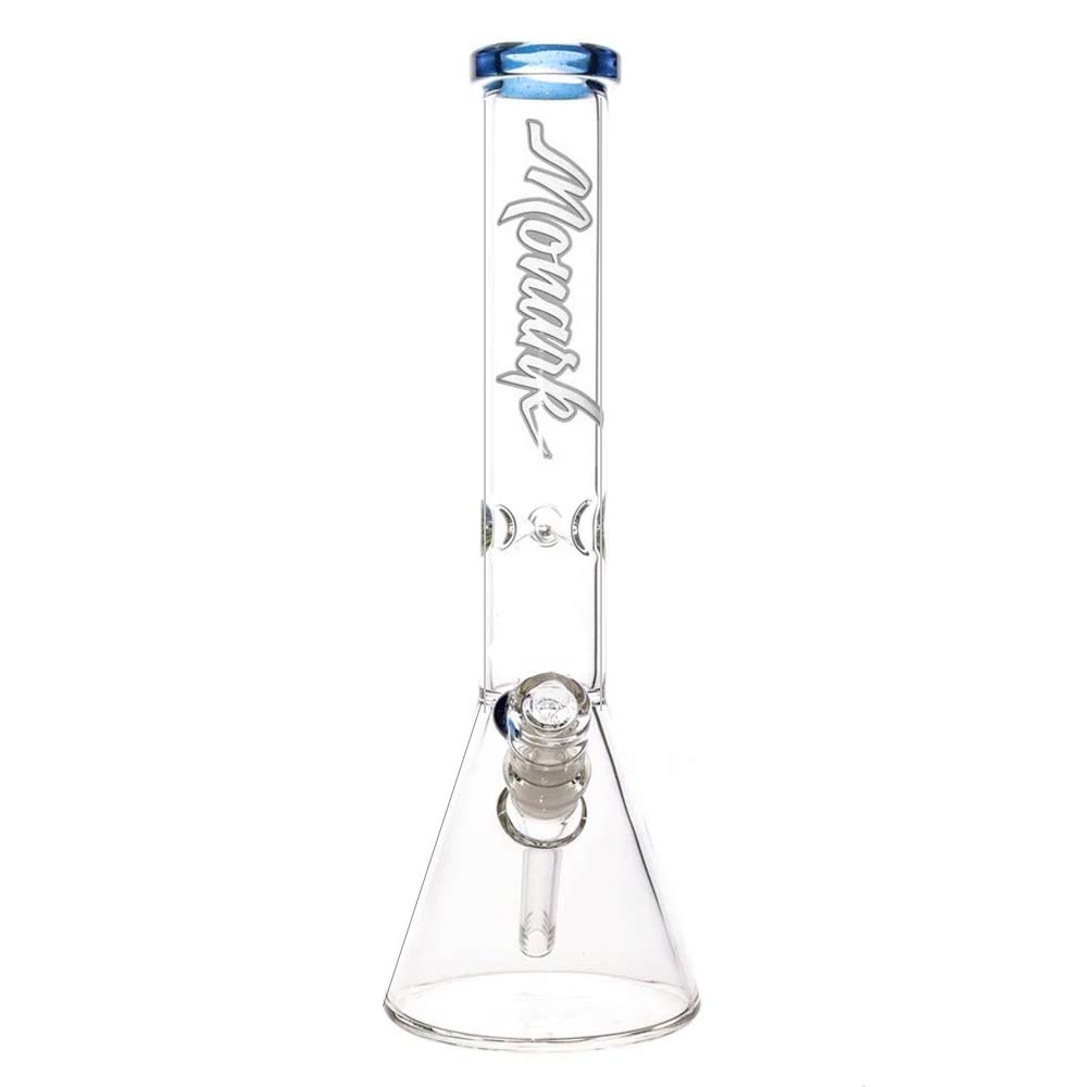 Monark Glass 14" Beaker Bong With Blue 