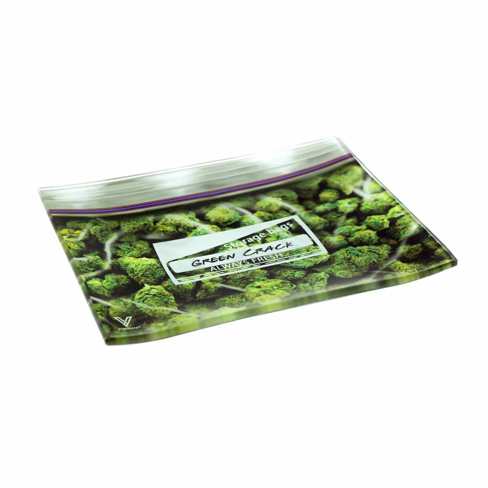 POUND BAG GLASS ROLLING TRAY - SMALL - V-SYNDICATE