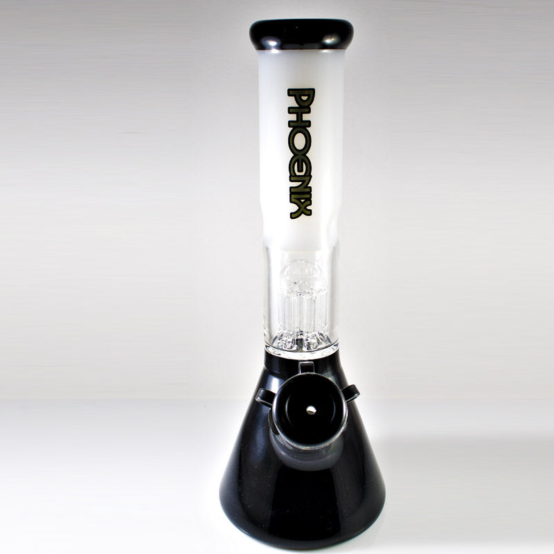 Phoenix Water Pipe -Umbrella Perc- Beaker - 10" - Smoke City