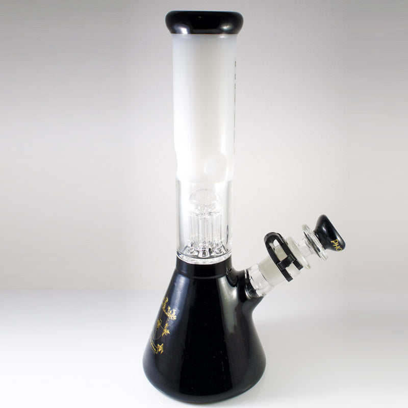 Phoenix Water Pipe -Umbrella Perc- Beaker - 10" - Smoke City