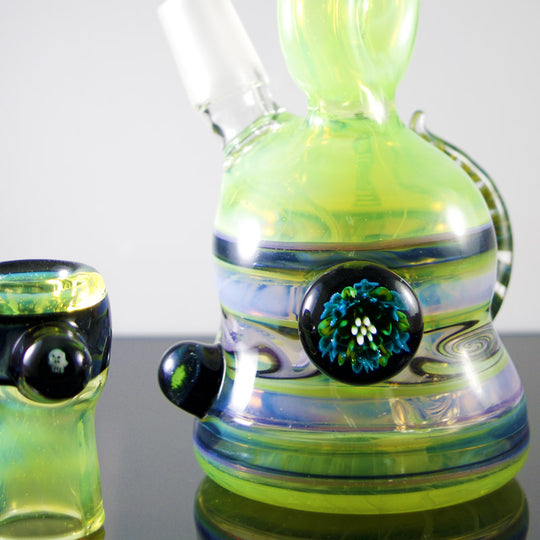 Slyme Green / Purple With Custom Millies and Horns Avalon Rig - Smoke City