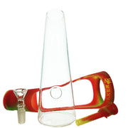 WAXERZ HYBRID GLASS/SILICONE HYBRID Water Pipe Red Green Yellow
