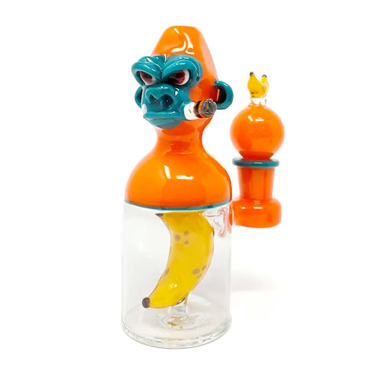 Smoking Chimp - Orange & Peacock By John Fischbach FISH