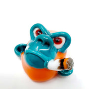 Smoking Chimp - Orange & Peacock By John Fischbach FISH