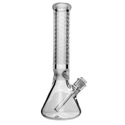 Tri Leaf Sandblasted Glass Bong - 14" - Beaker