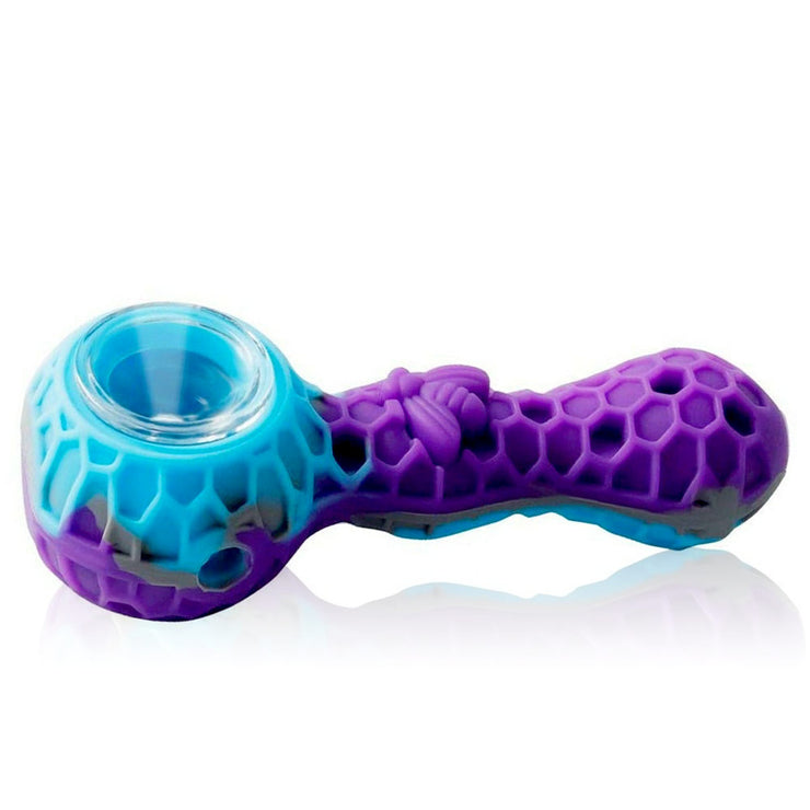 Silicone Honeycomb Hand Pipe with Cleaner and Storage Compartment