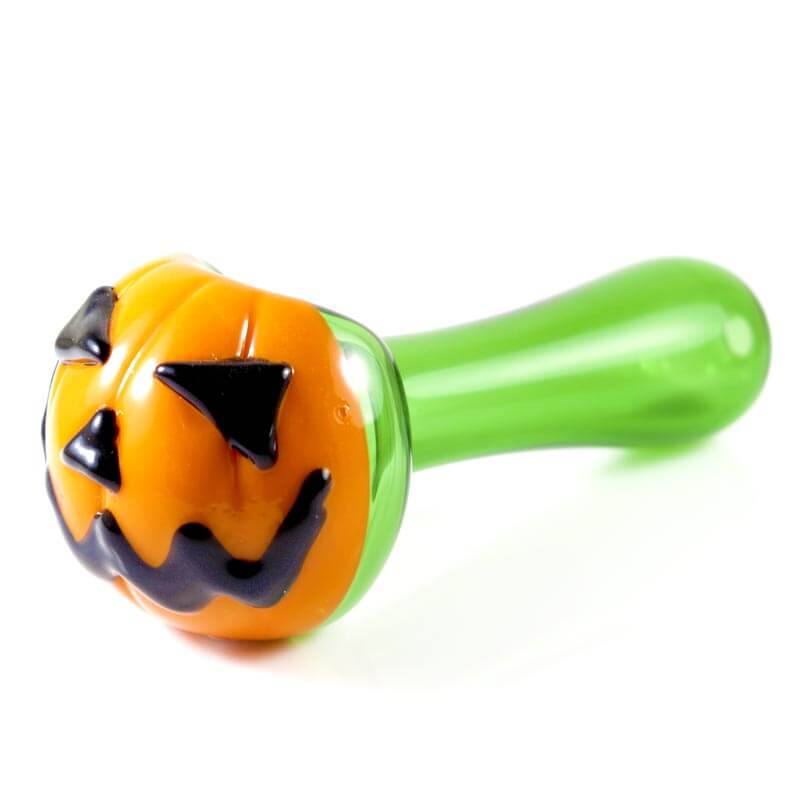 Chameleon Glass Jack O Lantern Hand Pipe Left Side