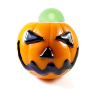 Chameleon Glass Jack O Lantern Hand Pipe Face Close Up