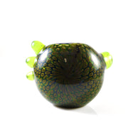 Small Snake Skin Sherlock Pipe -Green- made by Firekist Glass - Smoke City