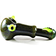 Small Snake Skin Sherlock Pipe -Green- made by Firekist Glass - Smoke City