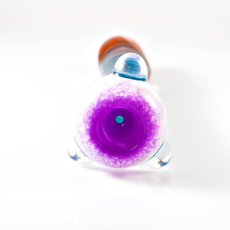 Insane Glass Chillum - Purple Teal Red Twist bowl
