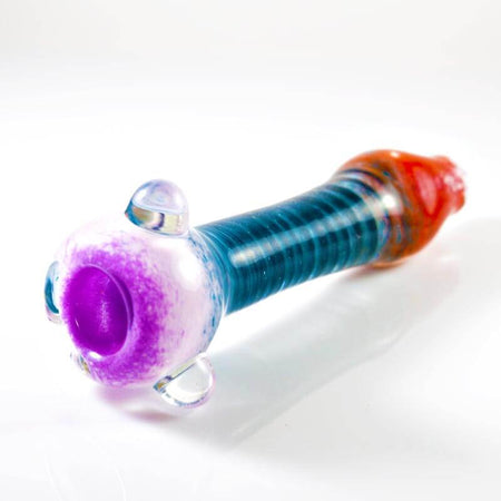 Insane Glass Chillum - Purple Teal Red Twist angle