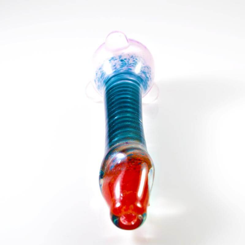 Insane Glass Chillum - Purple Teal Red Twist mouth