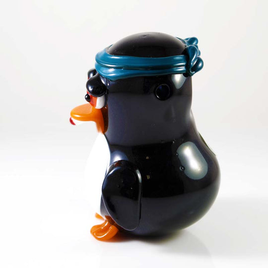 Penguin Glass Pipe by Crush Glass Left Side