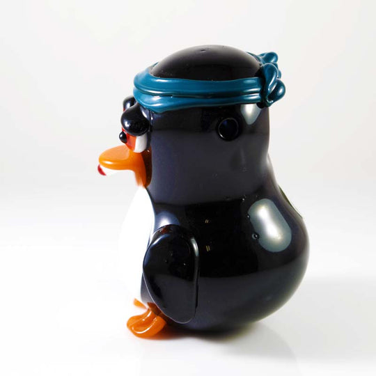 Penguin Glass Pipe by Crush Glass Left Side