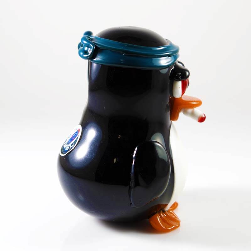 Penguin Glass Pipe by Crush Glass Right Side
