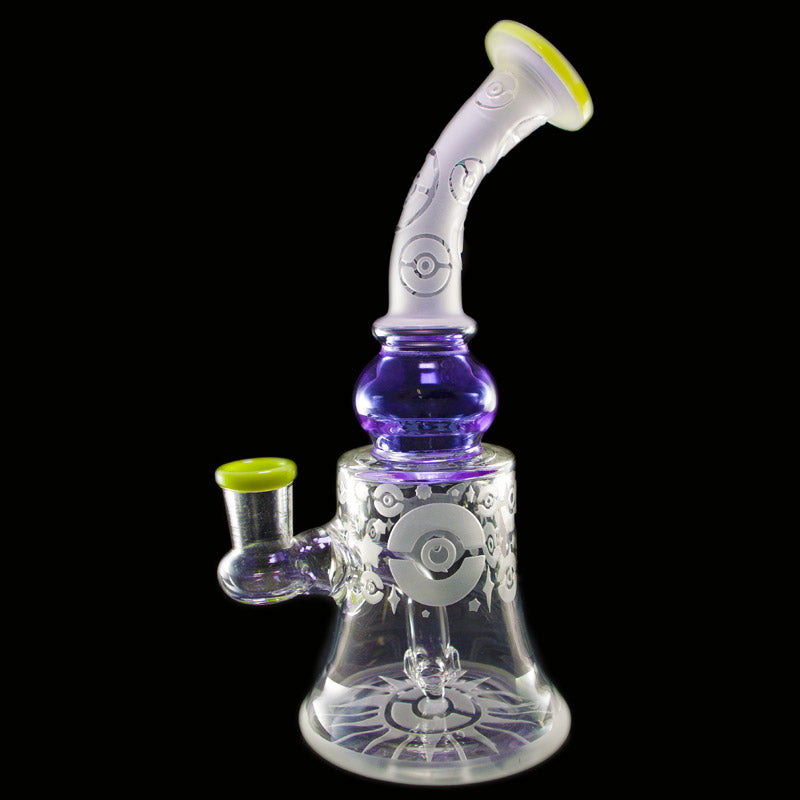 Poke Design Blasted Mini Rig -14MM - Smoke City