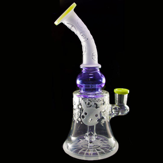 Poke Design Blasted Mini Rig -14MM - Smoke City