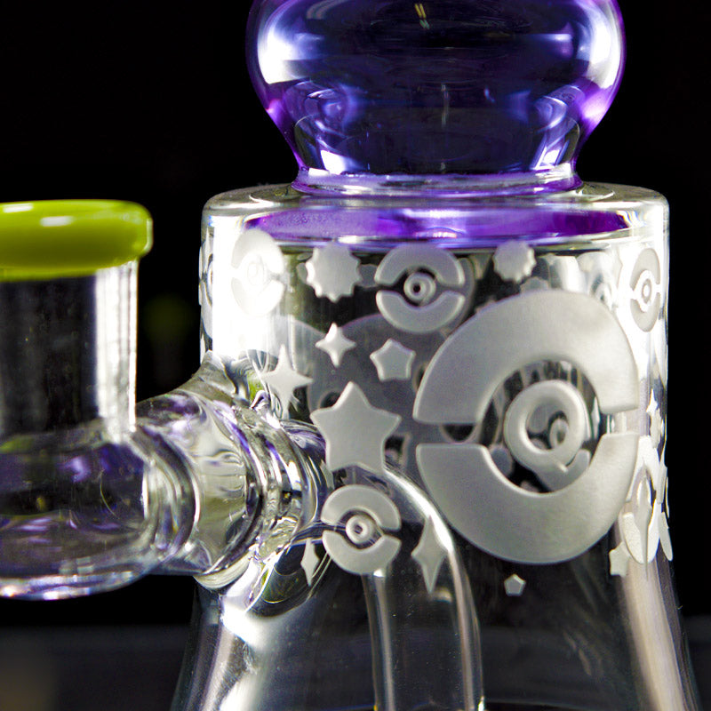 Poke Design Blasted Mini Rig -14MM - Smoke City