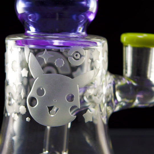 Poke Design Blasted Mini Rig -14MM - Smoke City