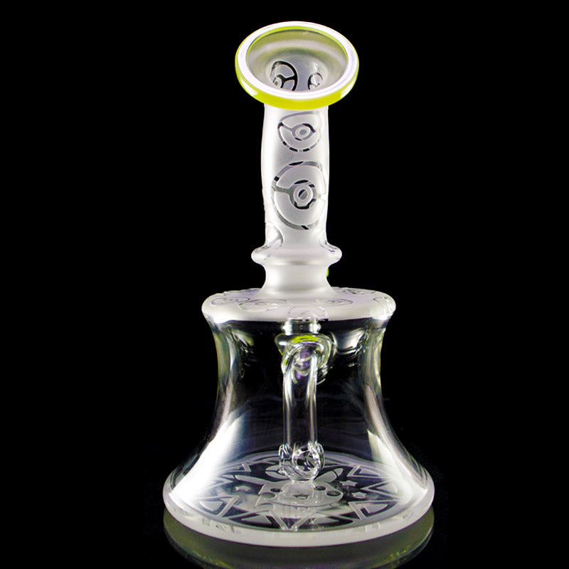 Poke Design Blasted Mini Rig Clear With Slyme -14MM - Smoke City