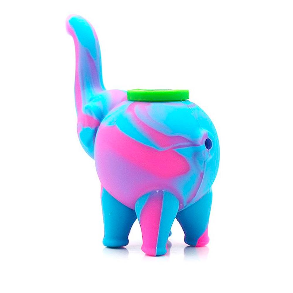 Silicone Elephant Pipe with Glass Bowl