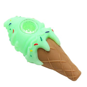 Silicone Ice Cream Cone Hand Pipe Green