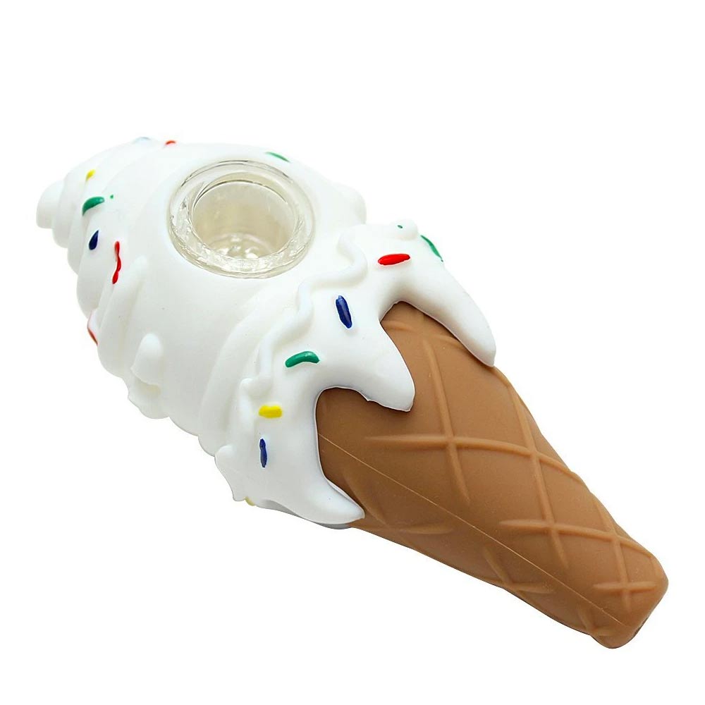 Silicone Ice Cream Cone Hand Pipe White