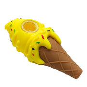 Silicone Ice Cream Cone Hand Pipe Yellow