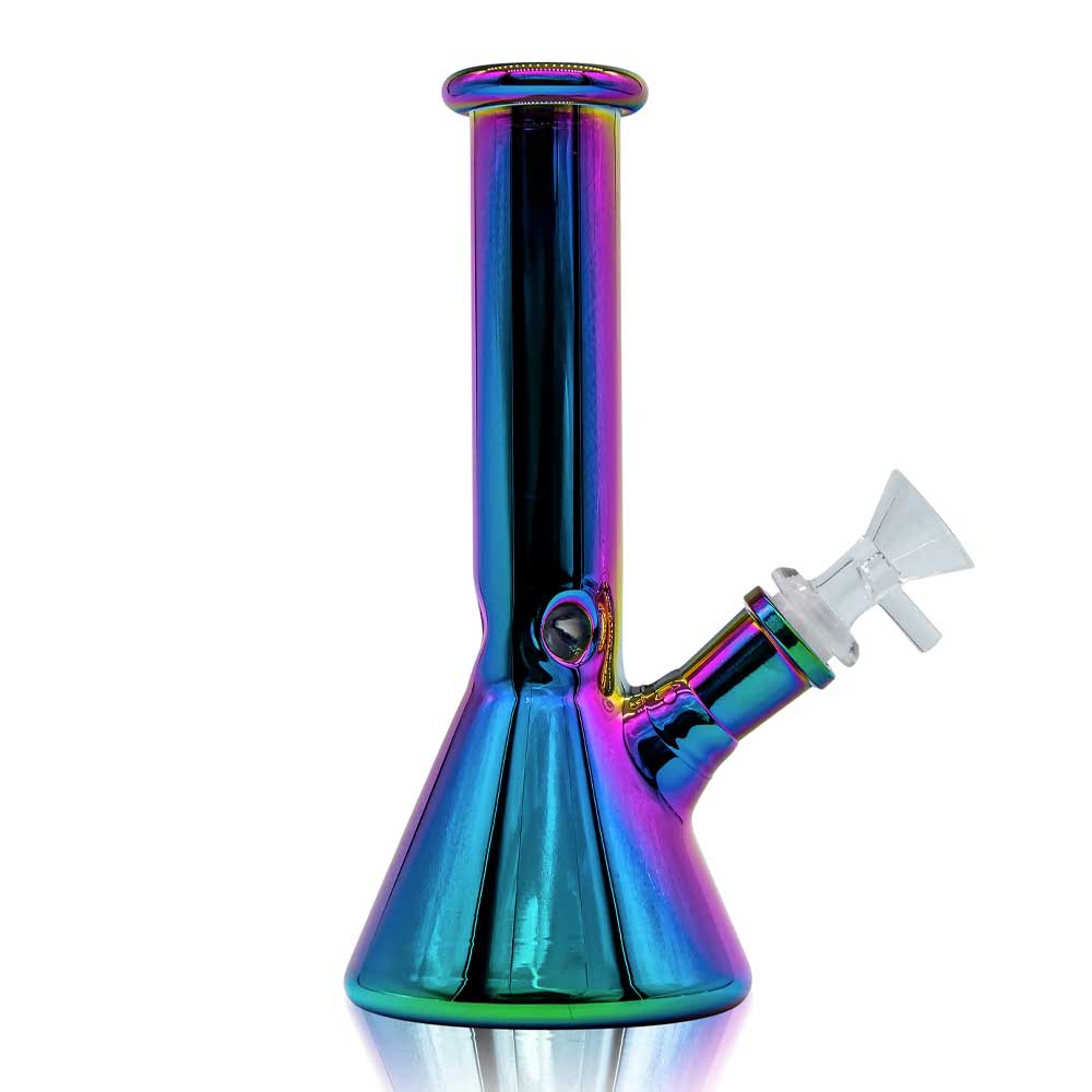 8" IRIDESCENT BEAKER BONG RAINBOW