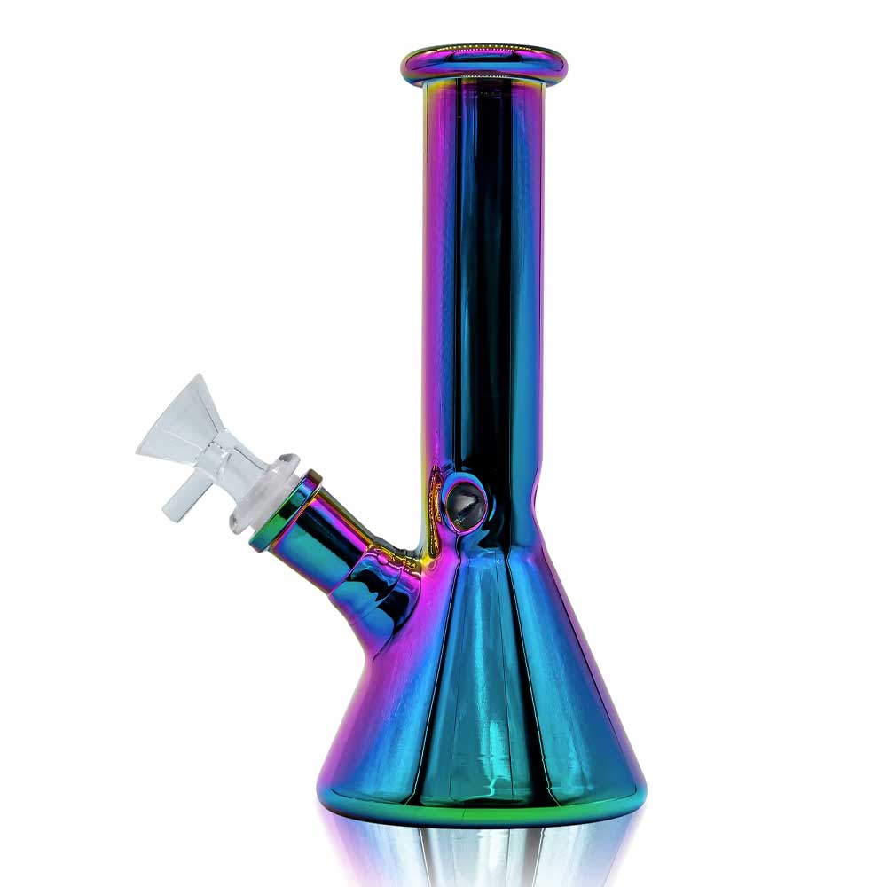 8" IRIDESCENT BEAKER BONG RAINBOW