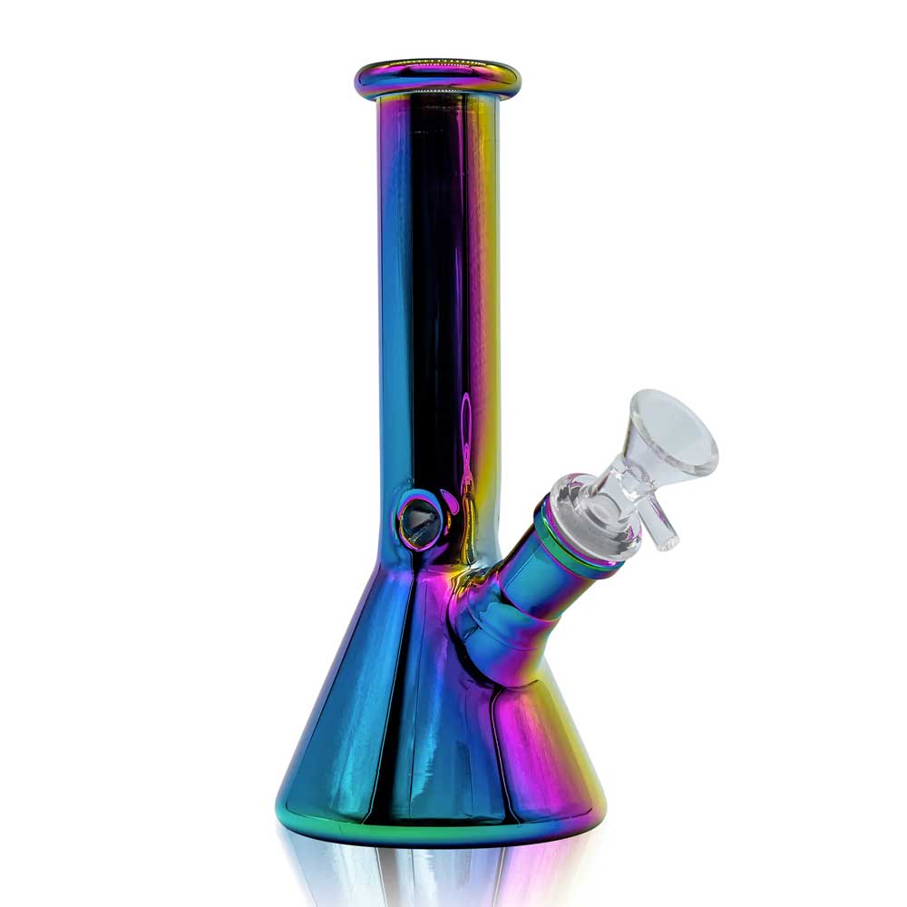 8" IRIDESCENT BEAKER BONG RAINBOW